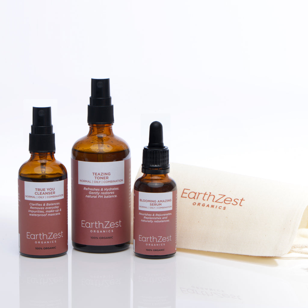 Organic Skincare Gift Set for Normal Oily Combination Skin by EarthZest Organics