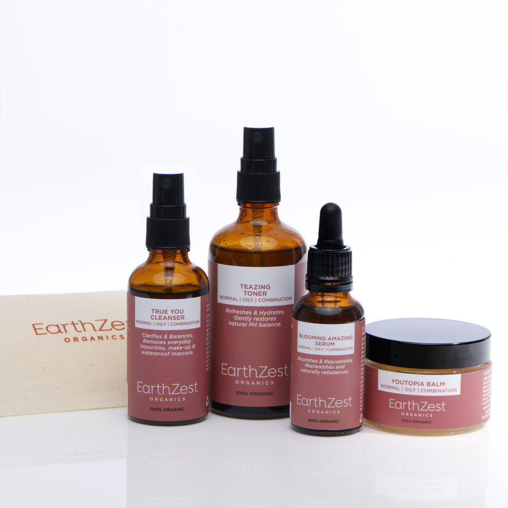 Vegan Organic Skincare UK Kit for Normal Oily Combination Skin by EarthZest Organics